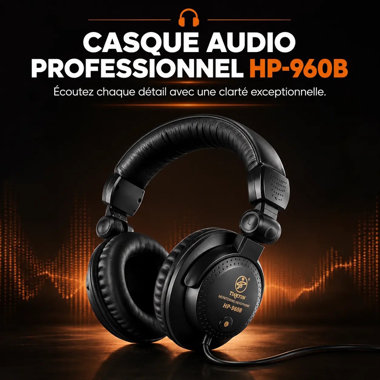 🎧 Casque HP-960B : Entendez Chaque Détail Comme un Professionnel INOUSSEN