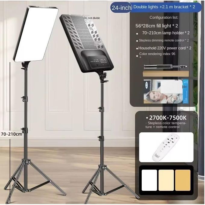 Kit d’Éclairage LED 24’’ avec Trépied – Idéal pour YouTube/Tiktok & Studio Photo