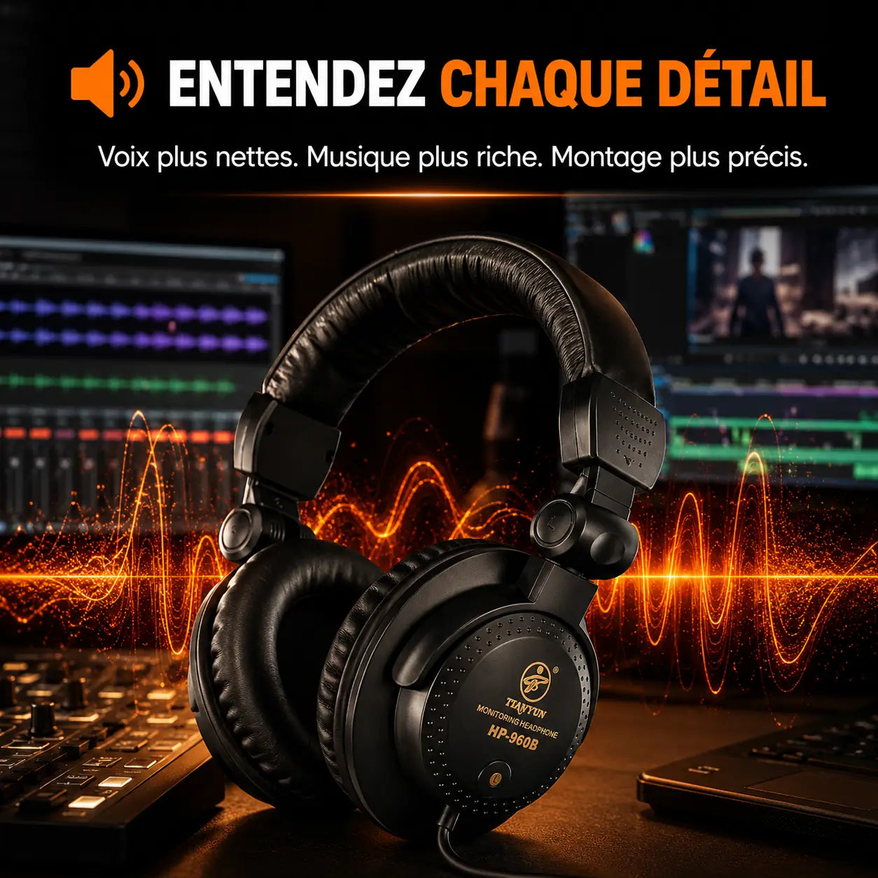 🎧 Casque HP-960B : Entendez Chaque Détail Comme un Professionnel INOUSSEN