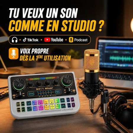 Kit Studio Complet Micro + Carte Son — Son Pro Facile + Livraison Gratuite à Dakar INOUSSEN