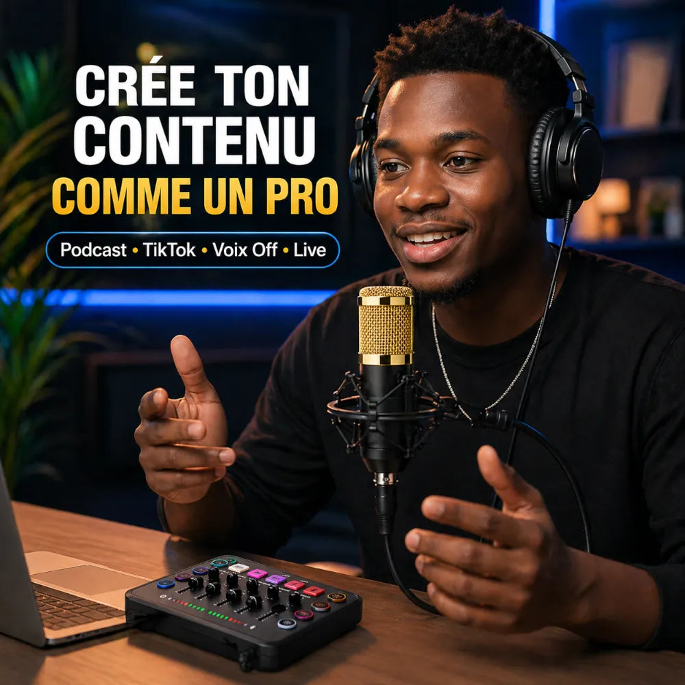 Kit Studio Complet Micro BM800 + Carte son F11 + Casque studio — Paiement à la Livraison INOUSSEN