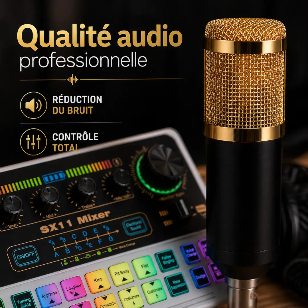 Kit Studio Complet Micro + Carte Son — Son Pro Facile + Livraison Gratuite à Dakar INOUSSEN