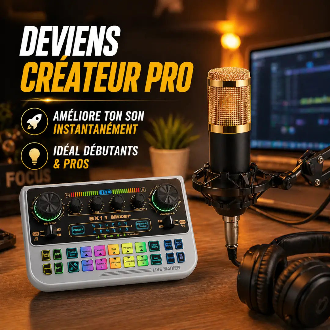 Kit Studio Complet Micro + Carte Son — Son Pro Facile + Livraison Gratuite à Dakar INOUSSEN