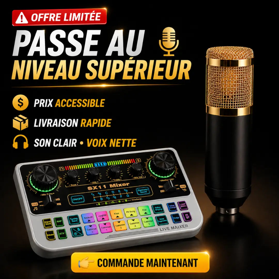 Kit Studio Complet Micro + Carte Son — Son Pro Facile + Livraison Gratuite à Dakar INOUSSEN