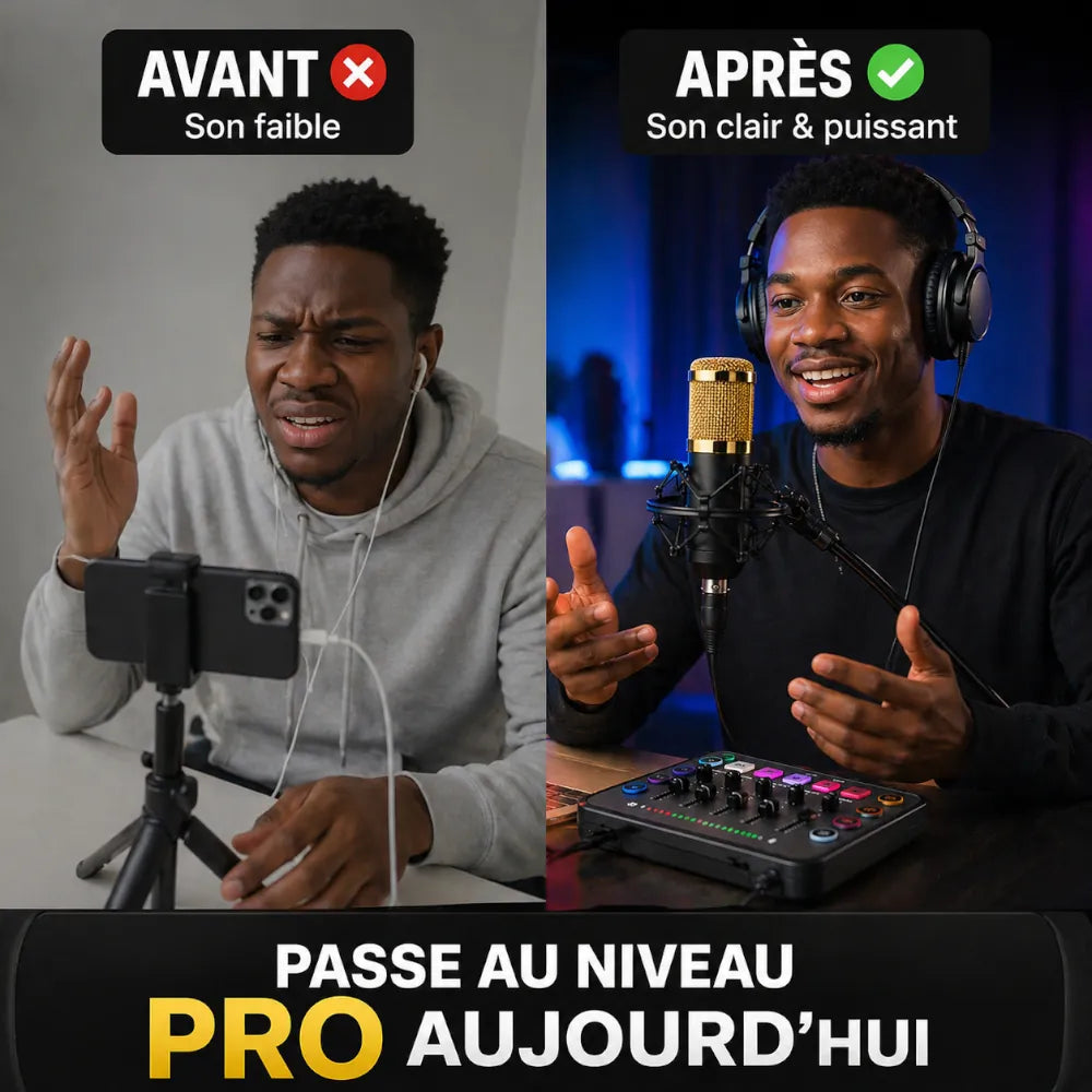 Kit Studio Complet Micro BM800 + Carte son F11 + Casque studio — Paiement à la Livraison INOUSSEN
