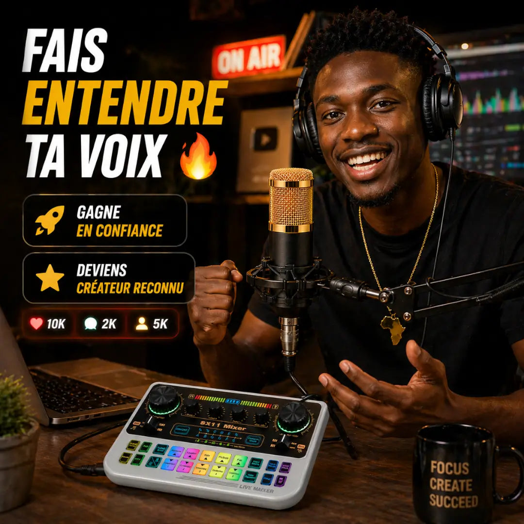 Kit Studio Complet Micro + Carte Son — Son Pro Facile + Livraison Gratuite à Dakar INOUSSEN