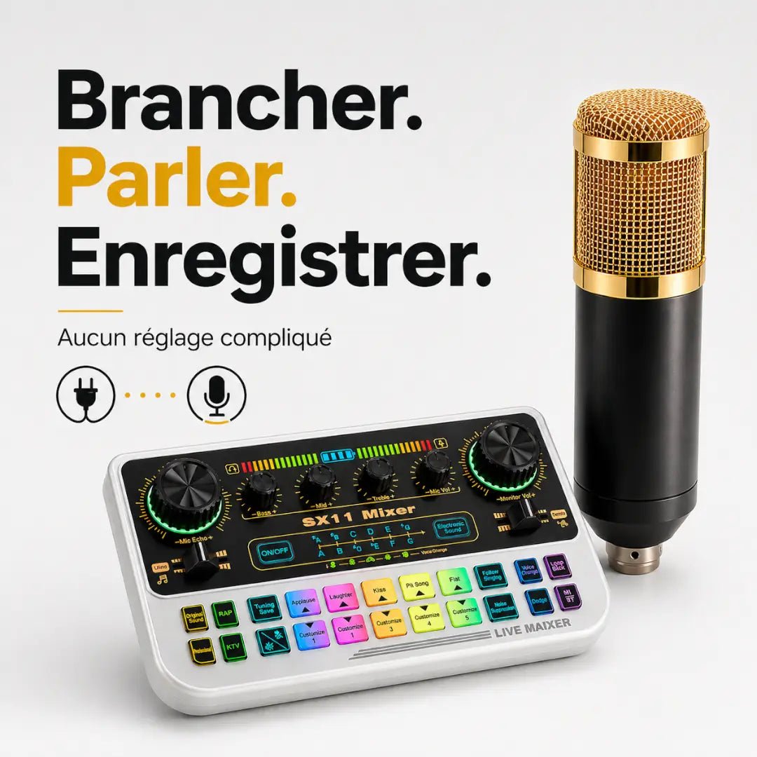 Kit Studio Complet Micro + Carte Son — Son Pro Facile + Livraison Gratuite à Dakar INOUSSEN