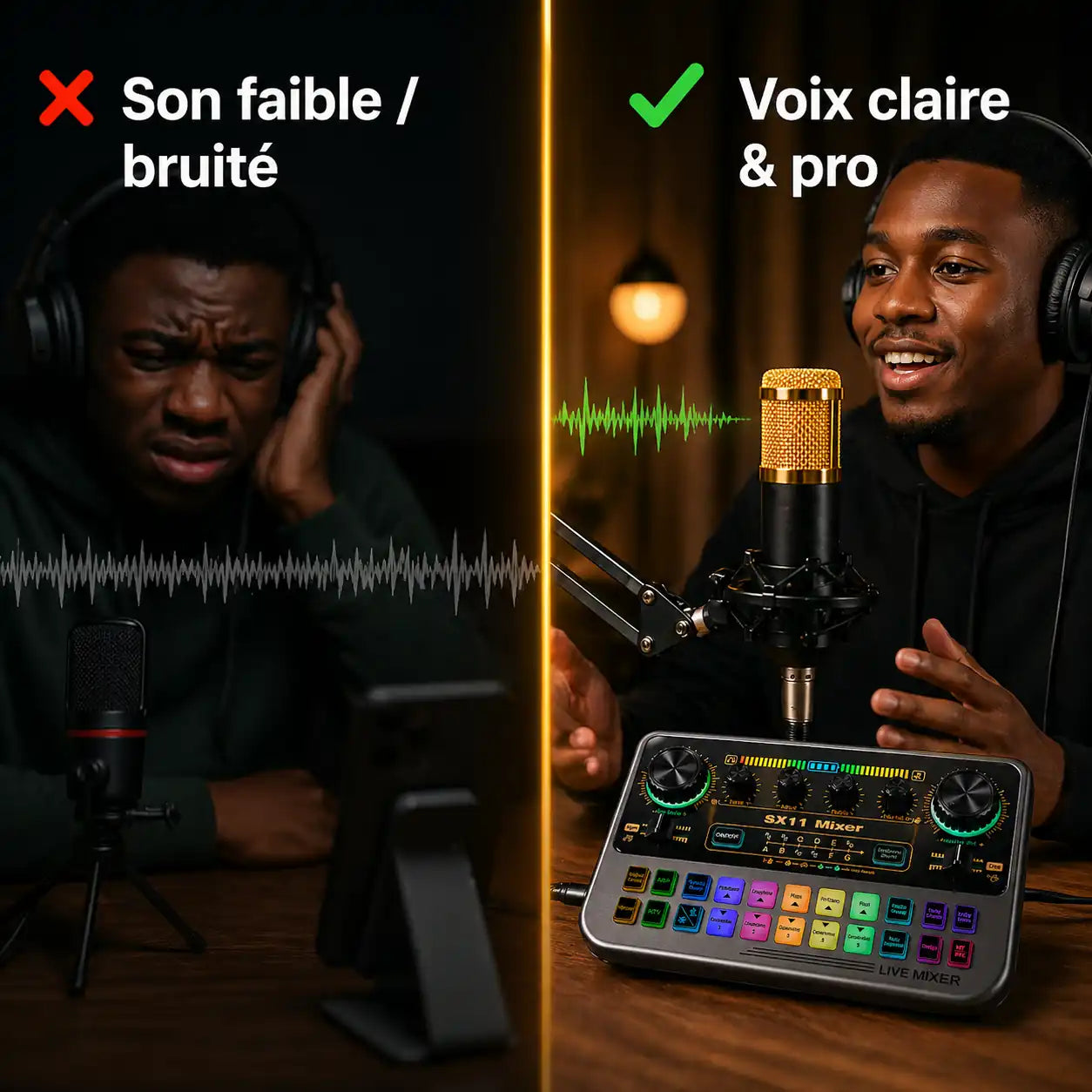 Kit Studio Complet Micro + Carte Son — Son Pro Facile + Livraison Gratuite à Dakar INOUSSEN