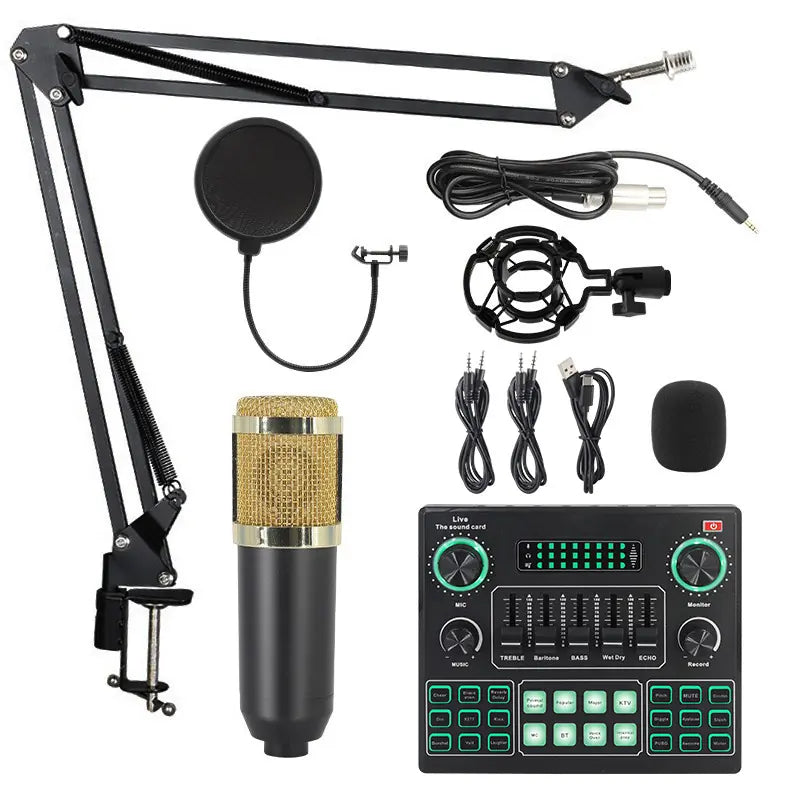 Kit Micro BM800 + Carte Son V9 – Transformez vos Lives & Podcasts 🎙 | Livraison Gratuite + 🎁 1 Écouteur & 1 Trépied Offerts – Stock Limité !