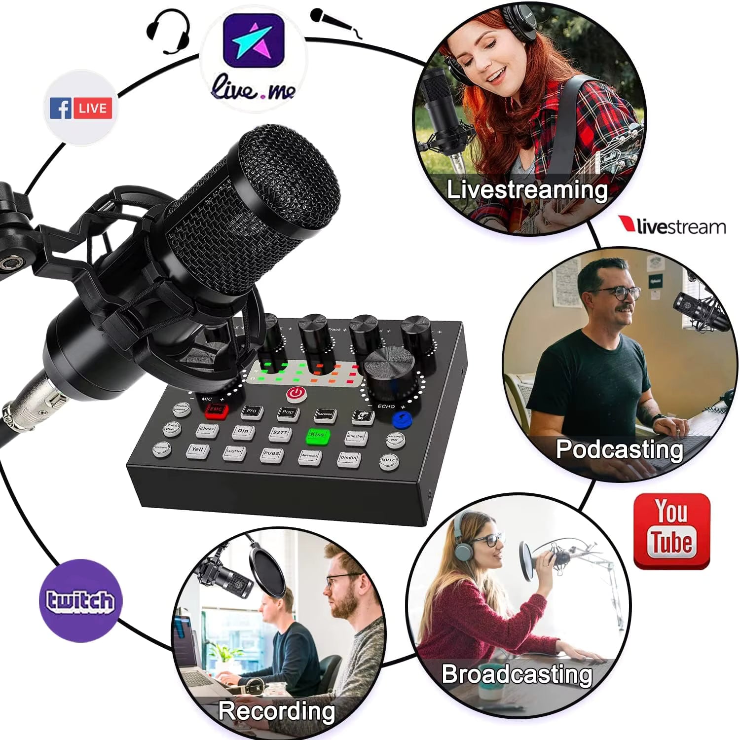 Kit Microphone BM800 + Carte Son V8S Pro : Le Combo Ultime pour des Lives et Podcasts Professionnels